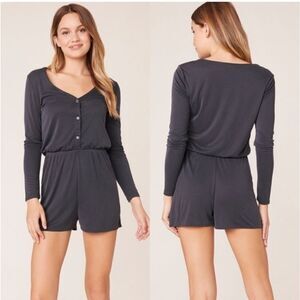 BB Dakota Charcoal Long Sleeve Romper